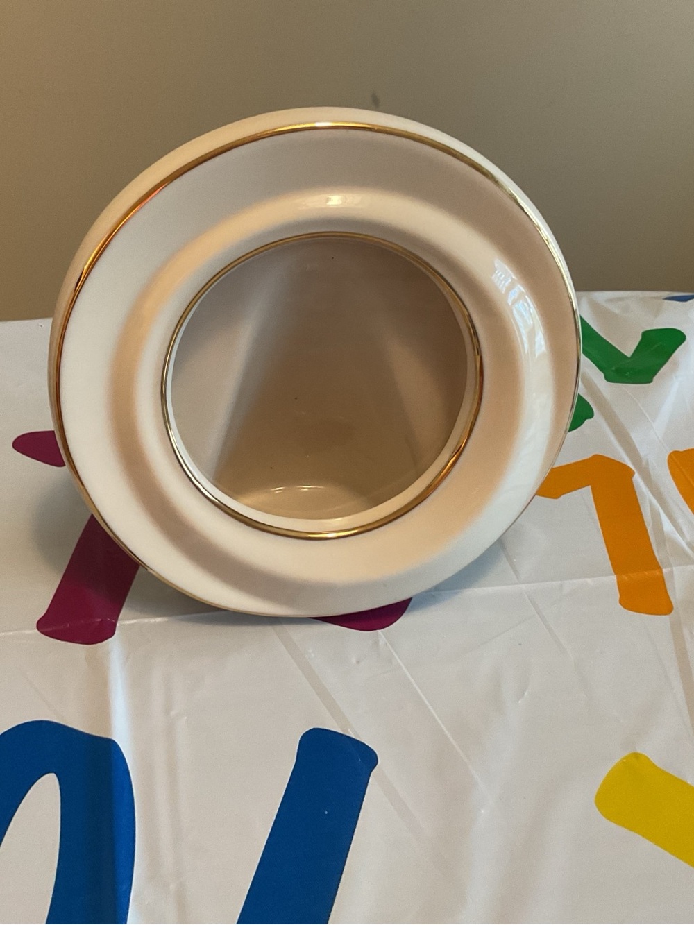Lenox White Porcelain Pitcher with Gold Logo Accent